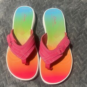 Clarks Pink and Orange Gradient Sandals